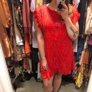 Free people beaded red dress- large